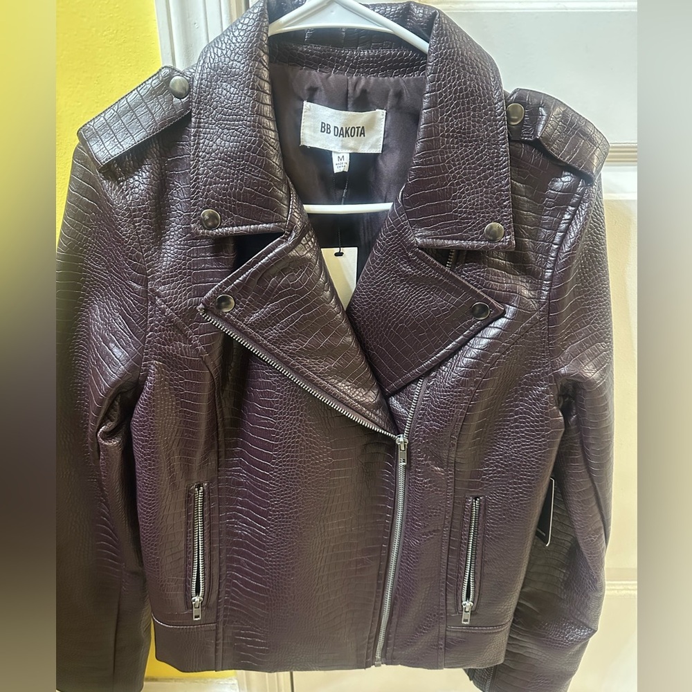NWT BB Dakota Women's Purple Faux Leather Jacket